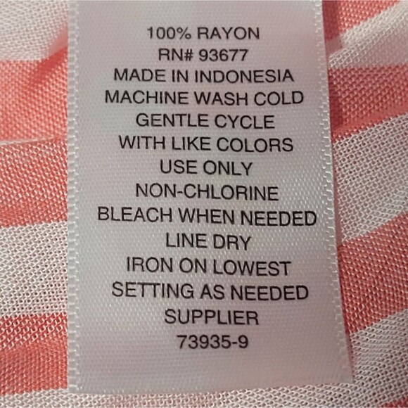 new A.N.A. Top, L, Tigerlilly, Coral/White, stripes, Lace up sides, Buttons, LS - Picture 11 of 11